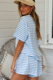 Blue Ocean Stripes Top and Shorts Set