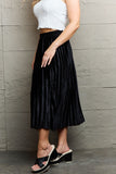 Ninexis Accordion Pleated Flowy Midi Skirt