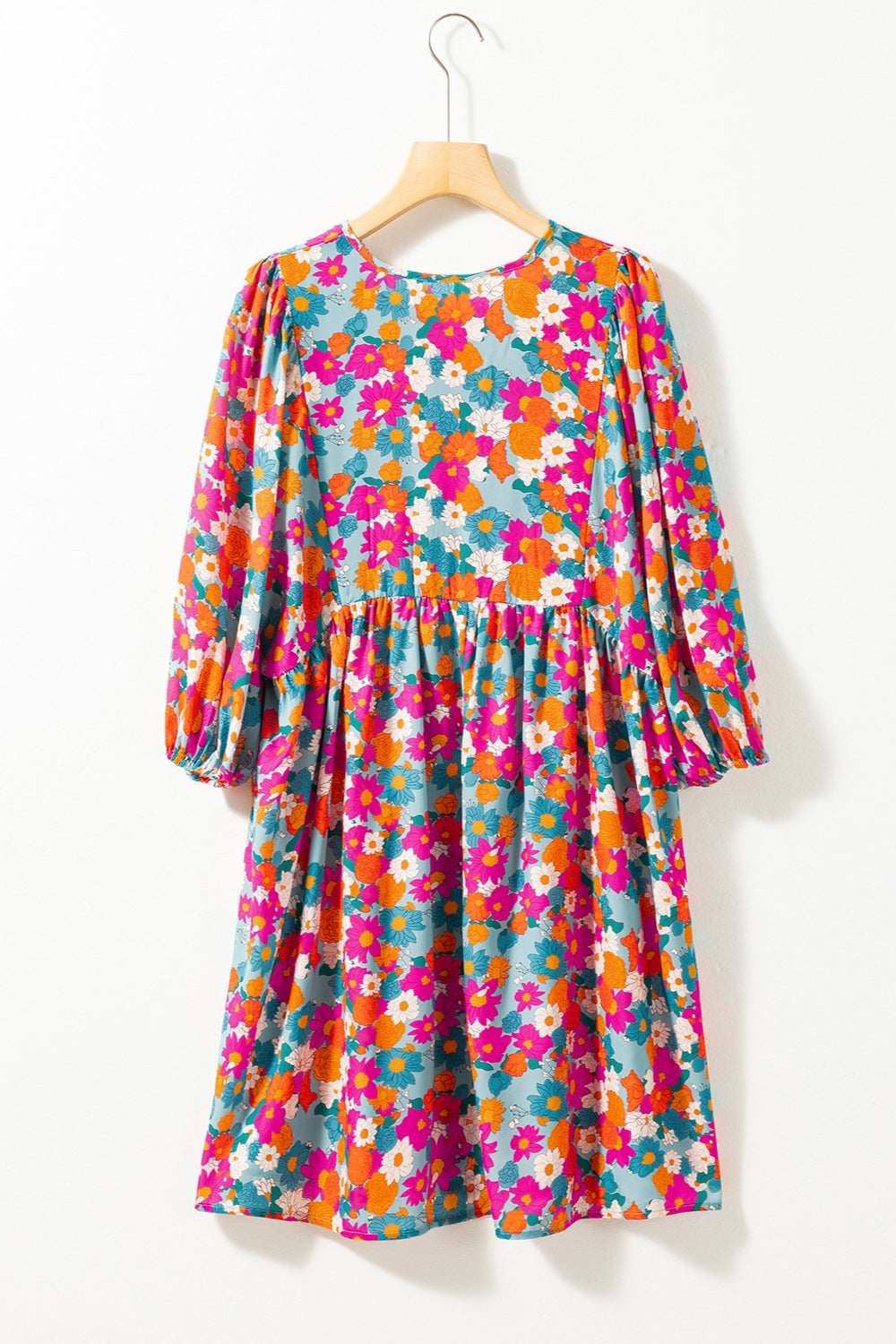 Floral Puff Mini Dress