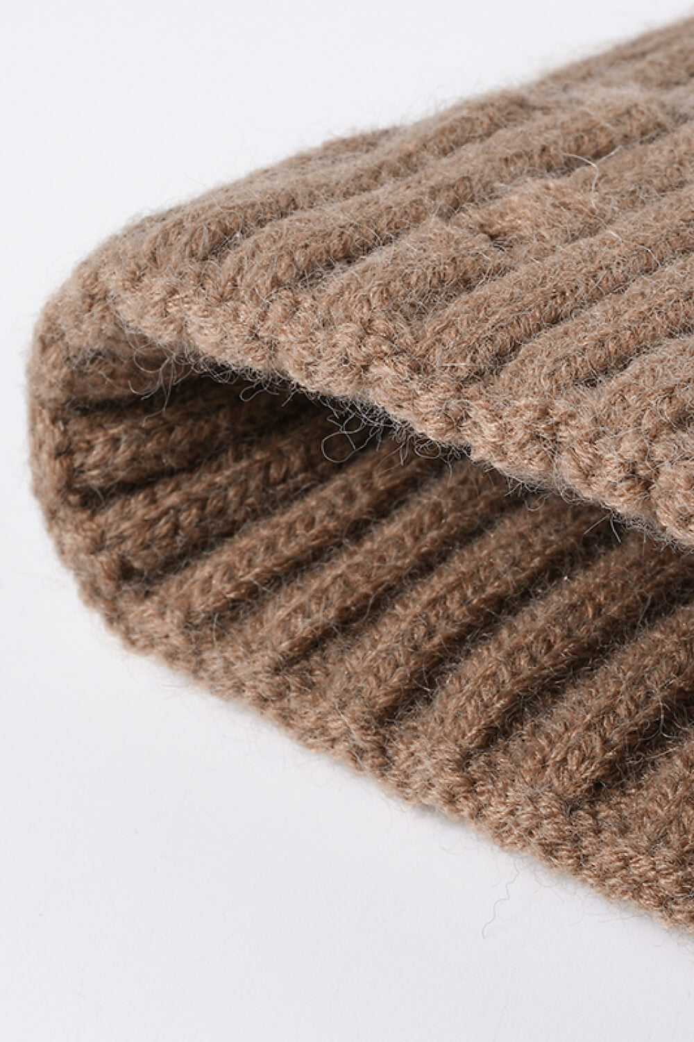 Distressed Rib-Knit Beanie