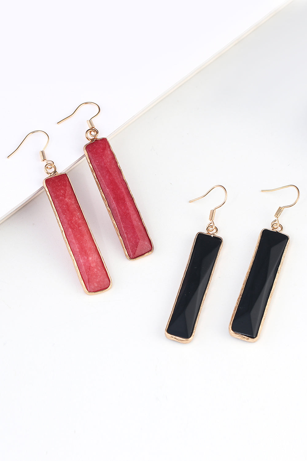 Natural Stone Drop Earrings