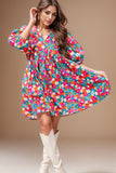 Floral Puff Mini Dress