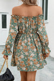 Floral Off-Shoulder Flounce Sleeve Dress