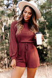 Open Back Long Sleeve Romper