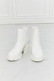 MMShoes What It Takes Lug Sole Chelsea Boots in White