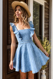 Ruffled Denim Dress