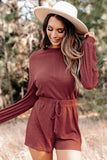 Open Back Long Sleeve Romper