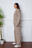 Dropped Shoulder Sweater and Long Pants Set