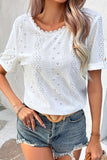 Eyelet Short Sleeve Double-Sided Shirt