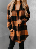 Plaid Snap Down Long Sleeve Jacket