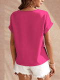 Round Neck Short Sleeve Blouse