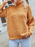 Geometric Turtleneck Long Sleeve Sweater