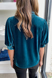 Blusa de media manga con cuello anudado