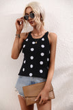 Polka Dot Round Neck Knit Tank