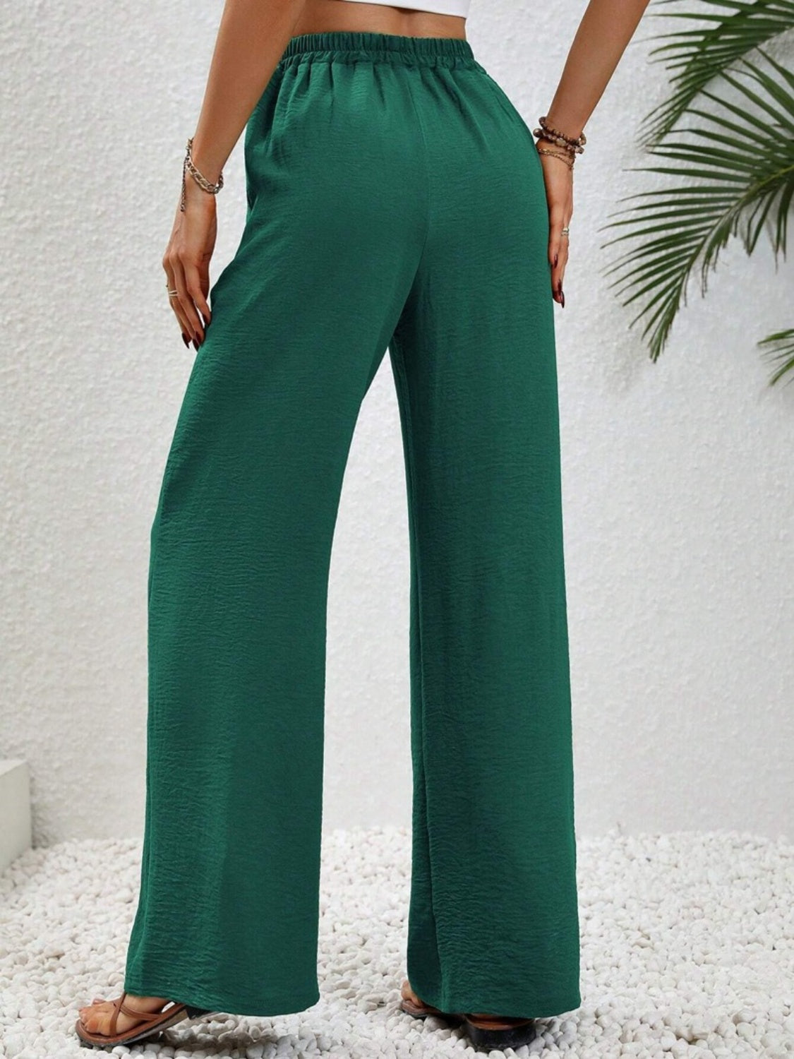 Pantalones anchos con cordón