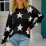 Star Pattern Round Neck Sweater