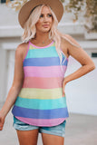 Striped Curved Hem Tank