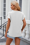 Notched Cap Sleeve T-Shirt